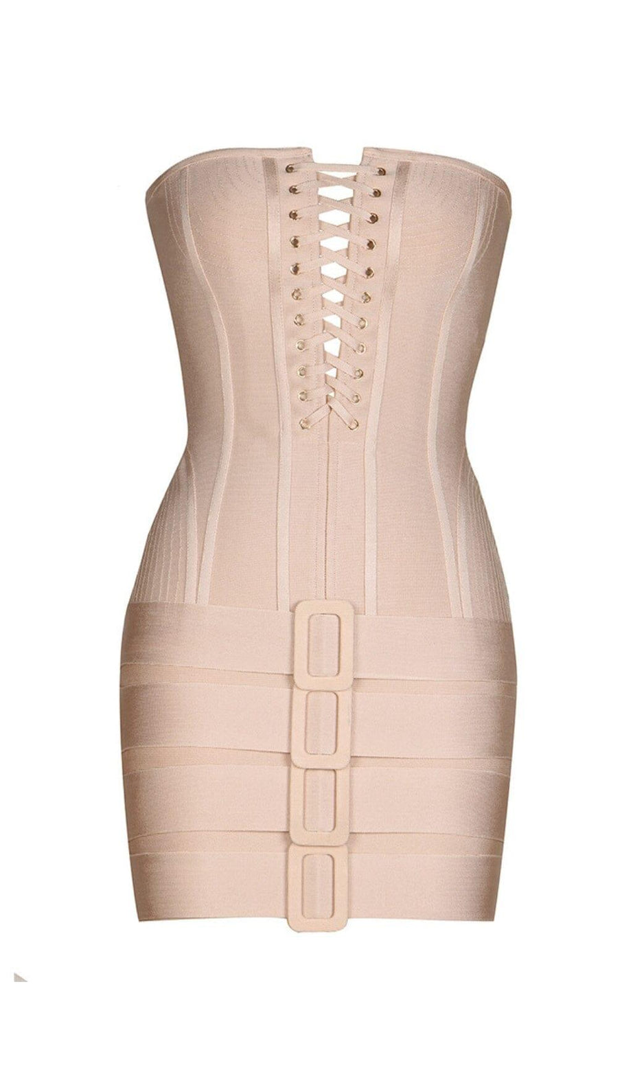 MINIKLEID MIT SCHNÜRUNG UND BANDAGE-TOP