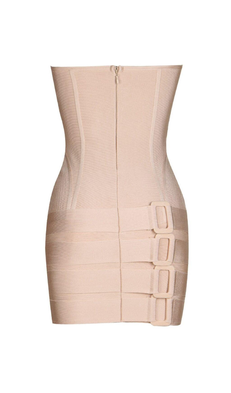 TUBE TOP LACE UP BANDAGE MINI DRESS