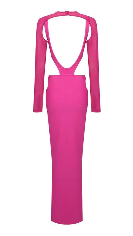 ABITO MIDI AVVOLGENTE CON TAGLIO SUI FIANCHI ROSA