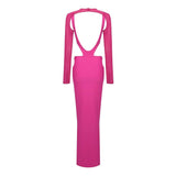 CUT OUT HIP WRAP MIDI DRESS IN PINK