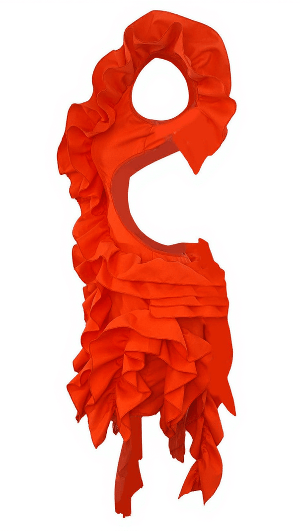 AIIZIE MARGIE CUTOUT RUFFLE TIERED DRESS IN ORANGE - product image