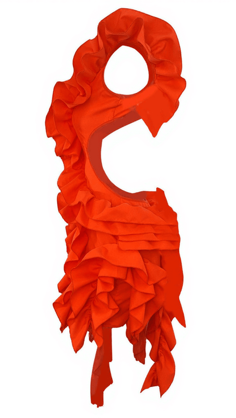 MARGIE CUTOUT RUFFLE TIERED DRESS  IN ORANGE