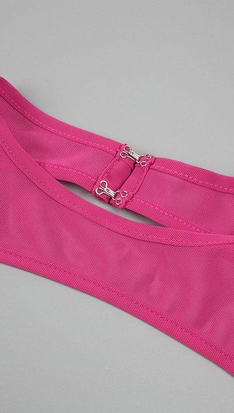 ABITO MIDI AVVOLGENTE CON TAGLIO SUI FIANCHI ROSA