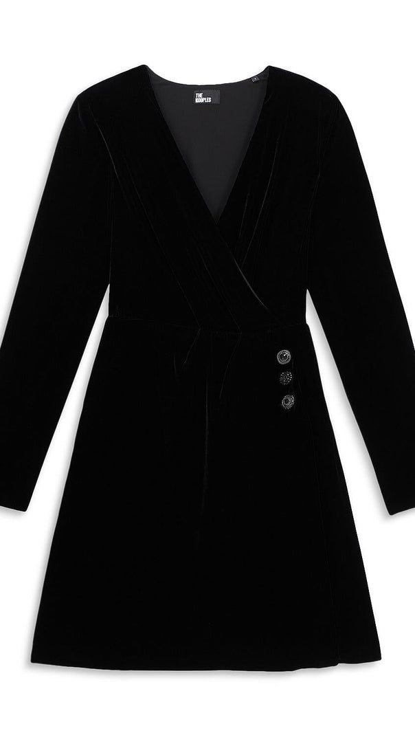 AIIZIE VELVET FAUX WRAP MINI DRESS - product image