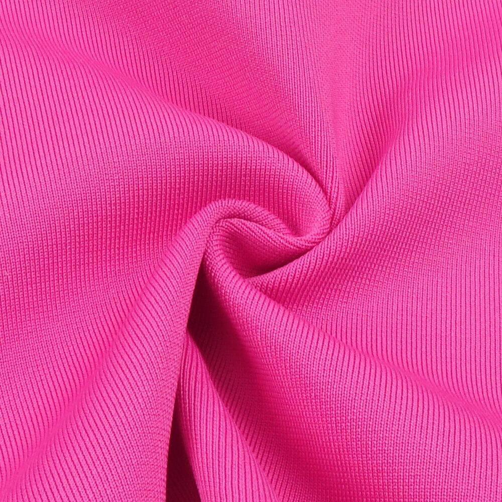 Cut Out Hip Wrap Midi Dress in Pink