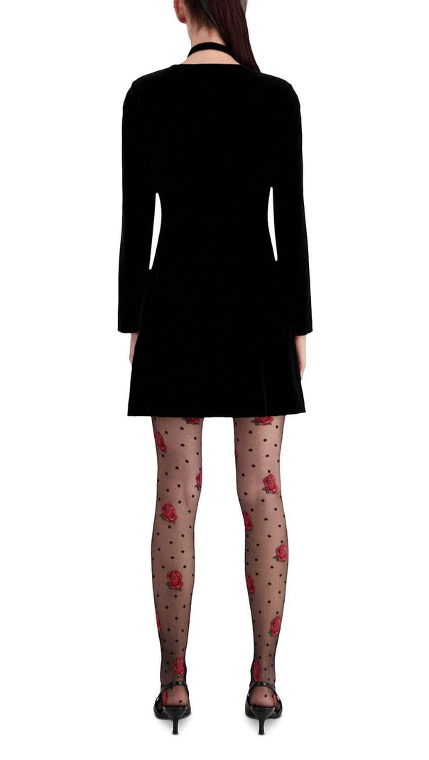 Velvet Faux Wrap Mini Dress