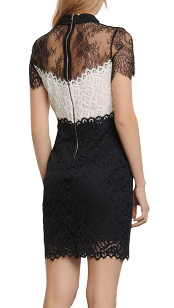AIIZIE ROZEN TWO-TONE LACE MINI DRESS - product image