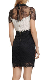 ROZEN TWO-TONE LACE MINI DRESS