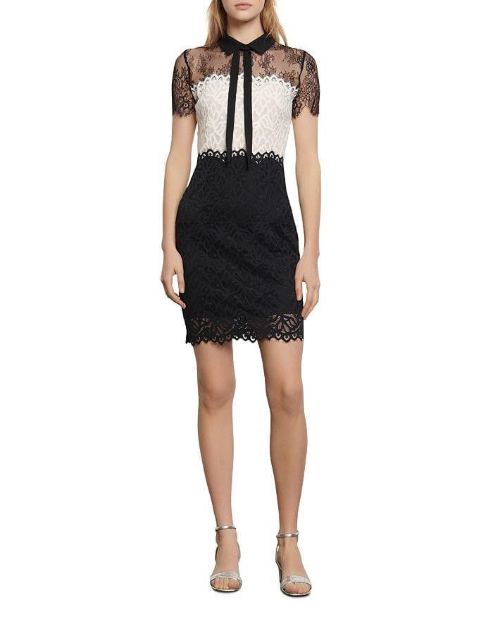 ROZEN TWO-TONE LACE MINI DRESS