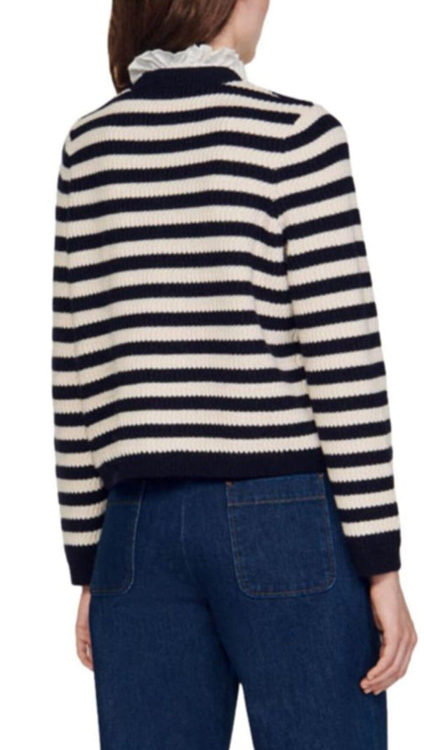 AIIZIE SAILOR STRIPED BRETON CARDIGAN - product image