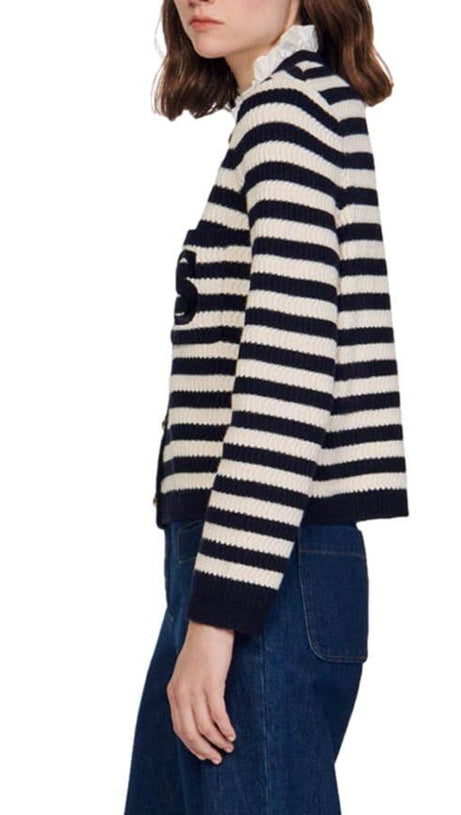 CARDIGAN BRETONE A RIGHE DA MARINAIO 