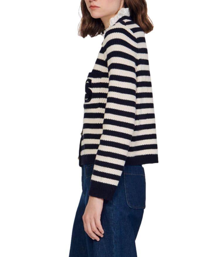 AIIZIE SAILOR STRIPED BRETON CARDIGAN - product image
