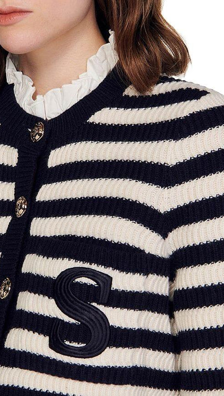 CARDIGAN BRETONE A RIGHE DA MARINAIO 