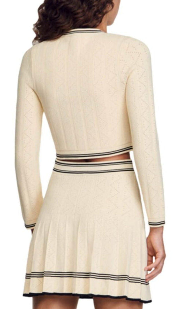 AIIZIE SALAZIE POINTELLE CROPPED CARDIGAN - product image