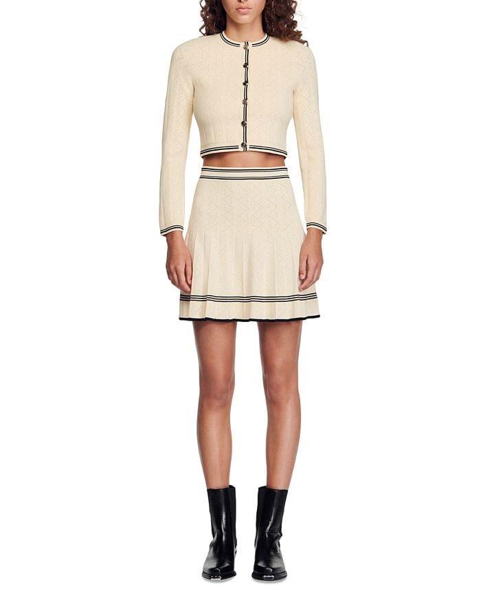AIIZIE SALAZIE POINTELLE CROPPED CARDIGAN - product image