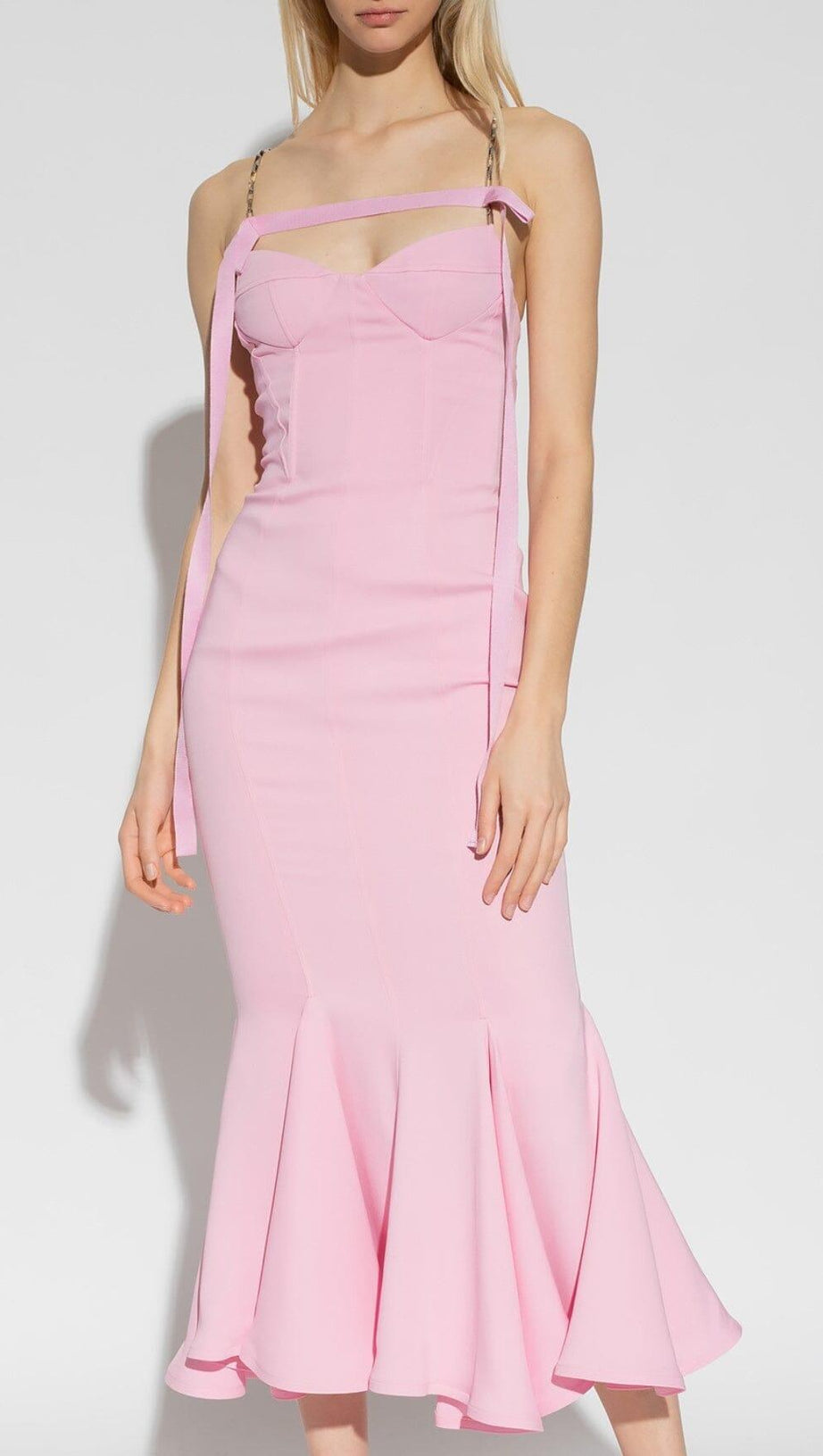 STRAPY SLIM MAXI DRESS IN PINK