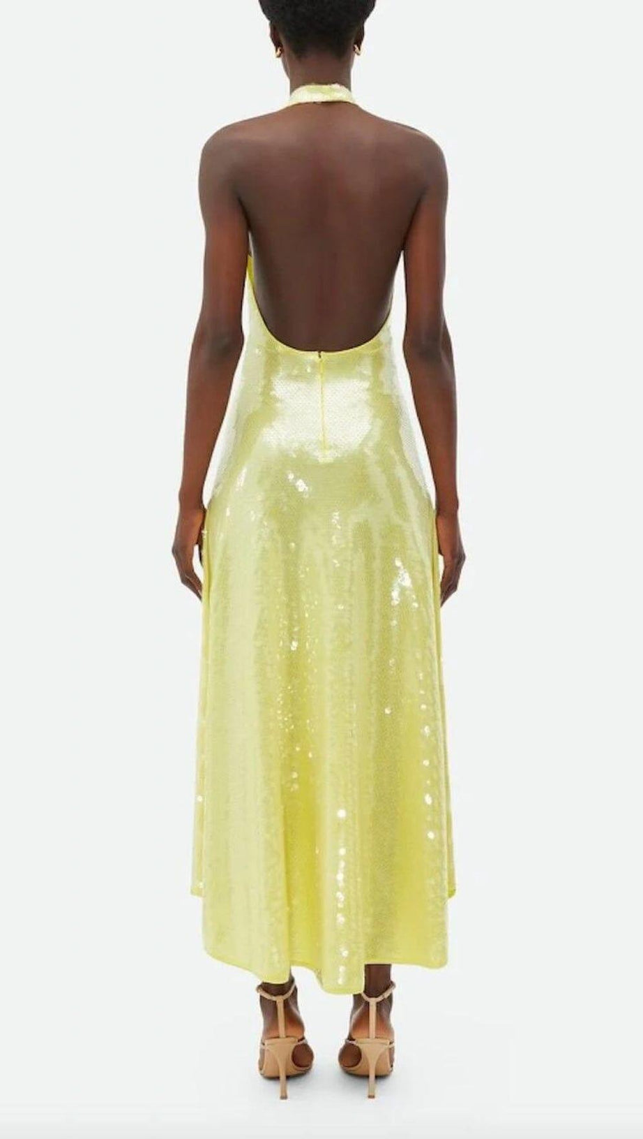 ABITO MIDI A-LINE CON SCOLLO ALL'AMERICANO E SCHIENA SENZA PAILLETTES