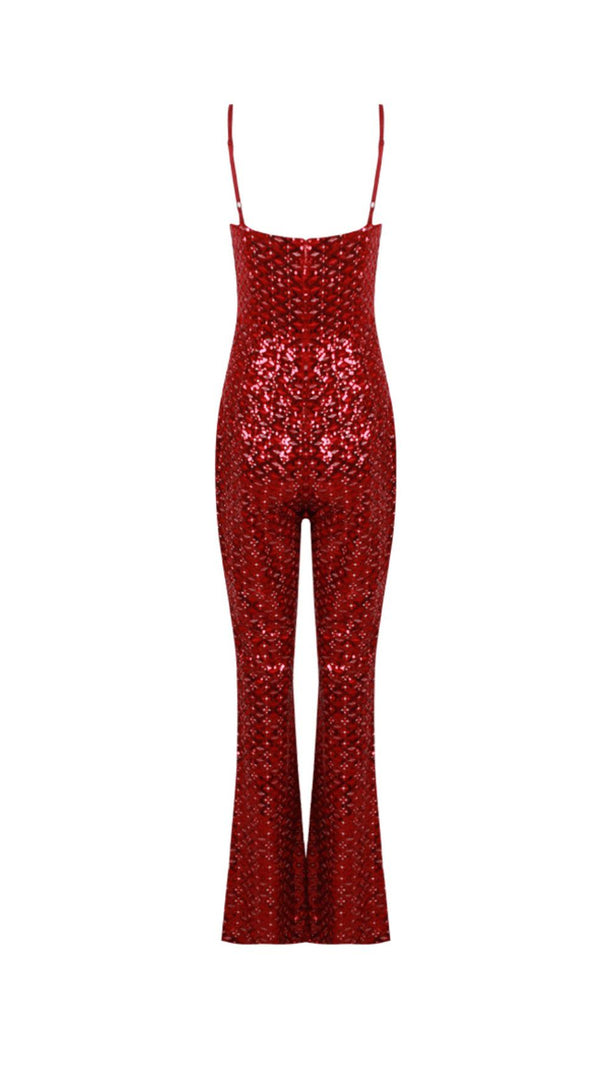 AIIZIE SEQUIN SUSPENDER STRAPLESS STRAPLESS SLIM FIT JUMPSUIT - product image