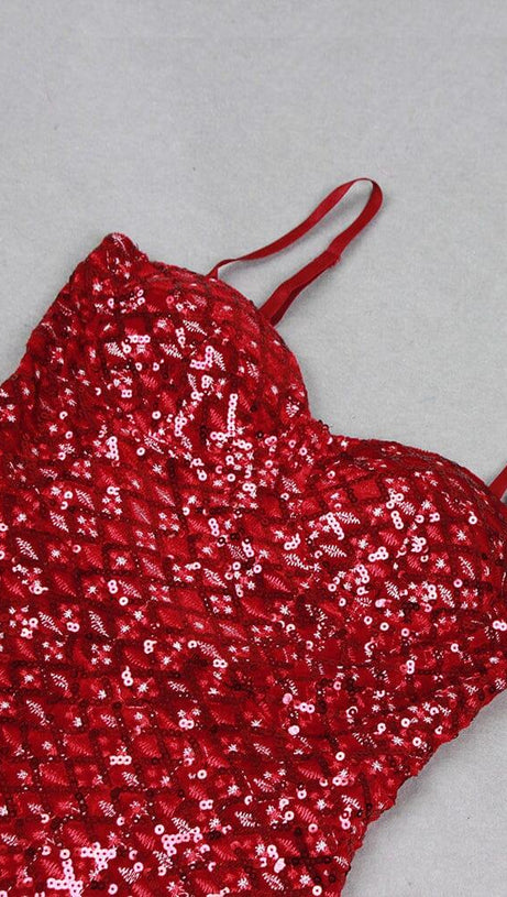 TUTA SLIM FIT CON BRETELLE E PAILLETTES SENZA SPALLINE