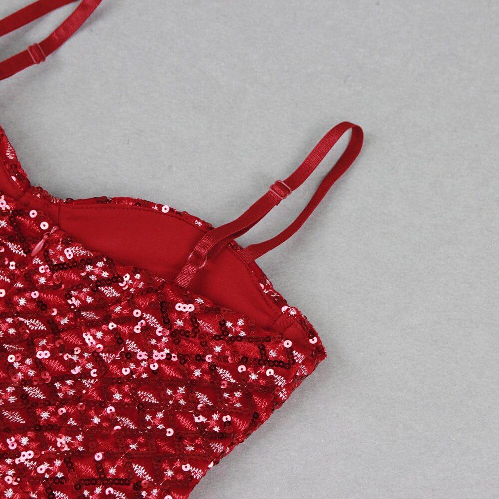 AIIZIE SEQUIN SUSPENDER STRAPLESS STRAPLESS SLIM FIT JUMPSUIT - product image