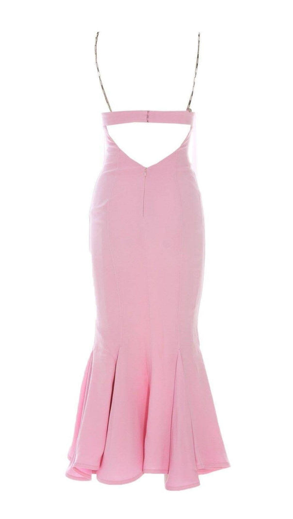 AIIZIE STRAPY SLIM MAXI DRESS IN PINK - product image