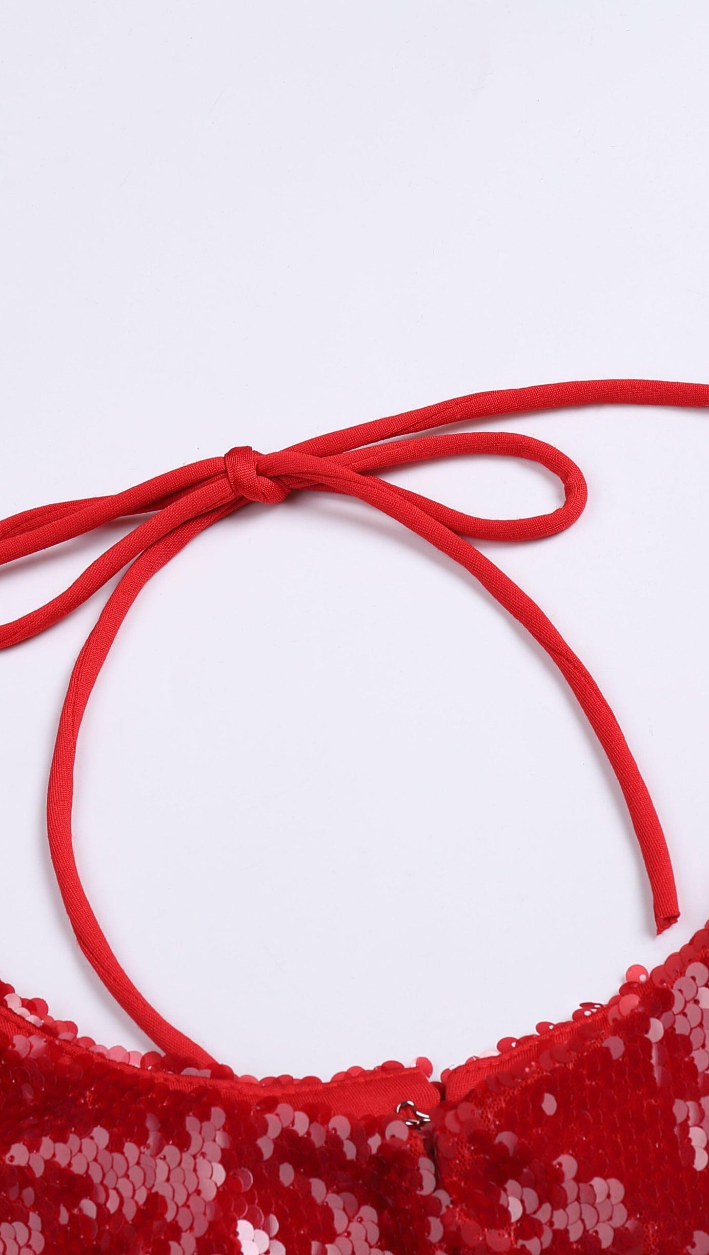 SEQUIN-EMBROIDERED CUT-OUT MAXI DRESS IN RED