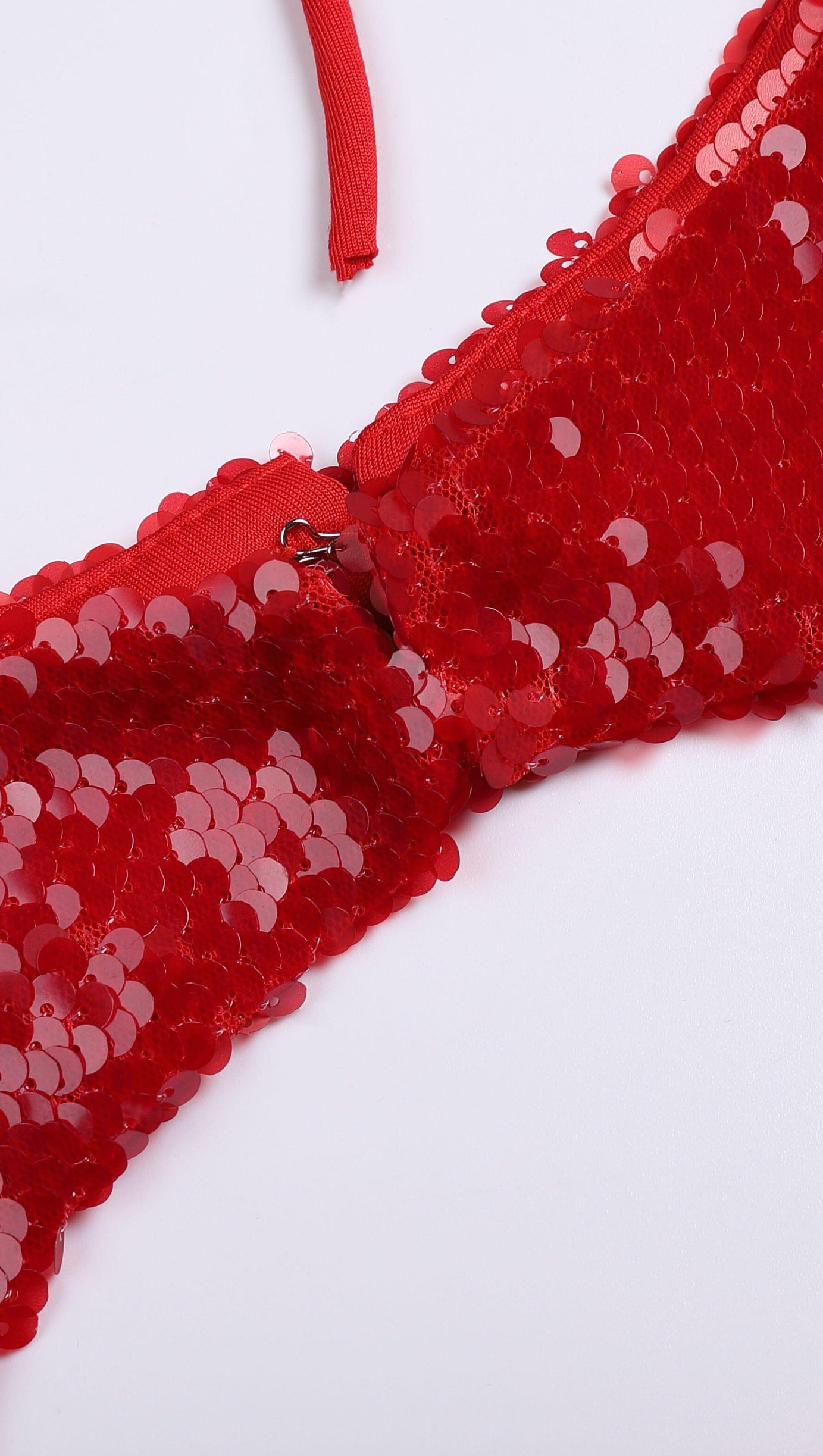 SEQUIN-EMBROIDERED CUT-OUT MAXI DRESS IN RED