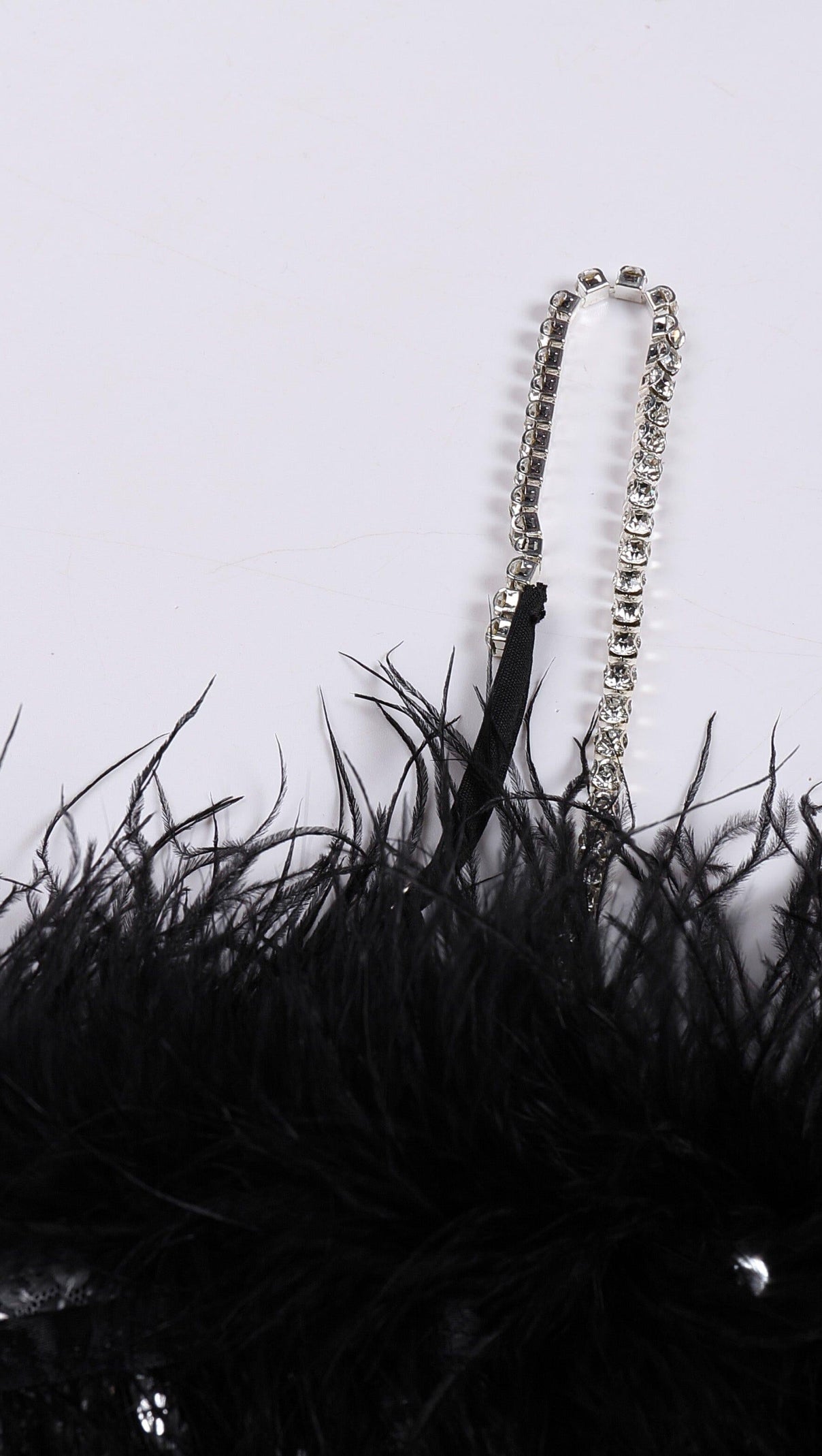AIIZIE SEQUINED FEATHER SLIM SUSPENDER DRESS - product image