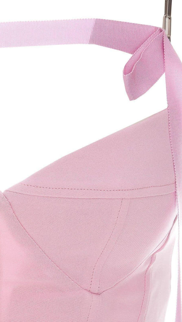 AIIZIE STRAPY SLIM MAXI DRESS IN PINK - product image
