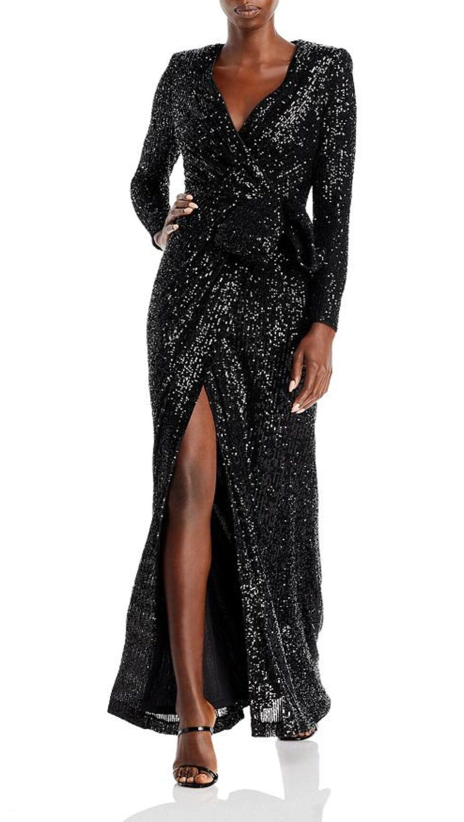 SEQUINED WRAP GOWN