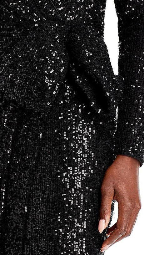 SEQUINED WRAP GOWN