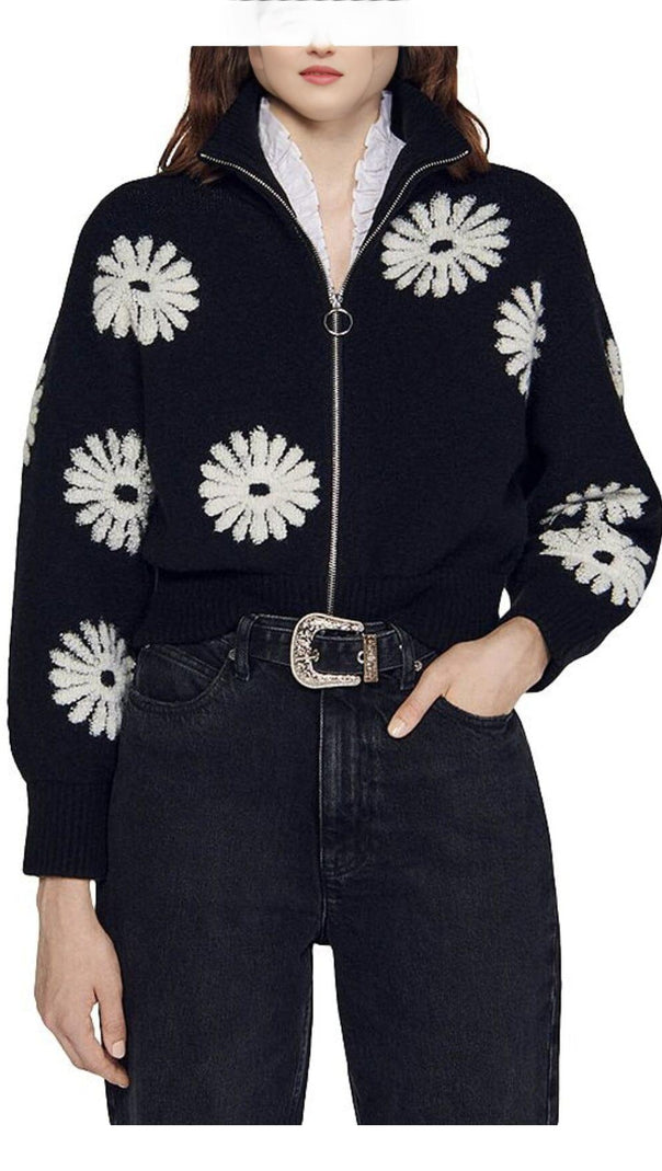 AIIZIE SILAS FLORAL JACQUARD SWEATER - product image