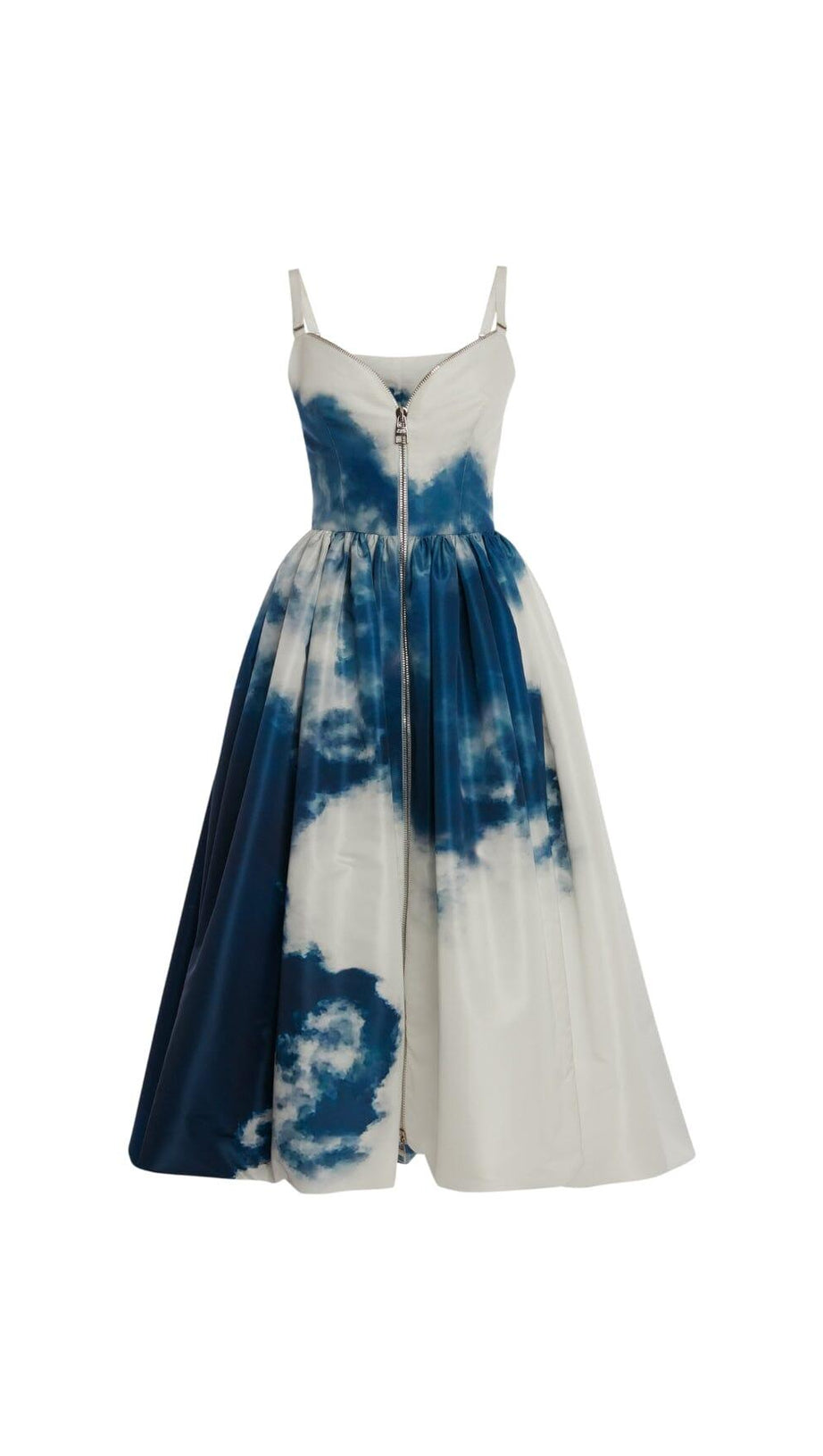 SKY PRINTED ZIP-UP DRESS
