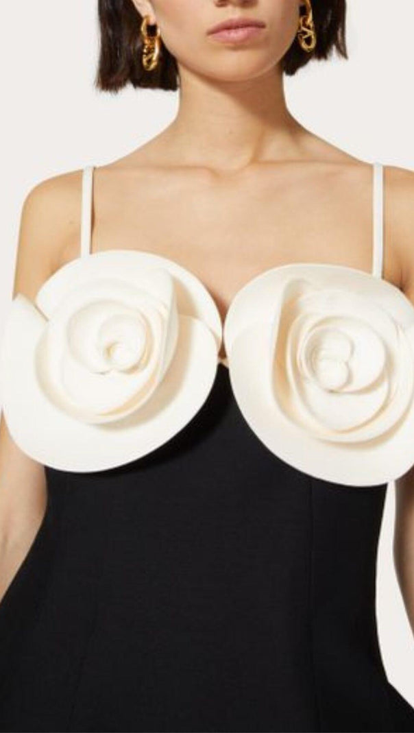 AIIZIE SLEEVELESS FLOWER SPLICE TIGHT BANDAGE MINI DRESS - product image