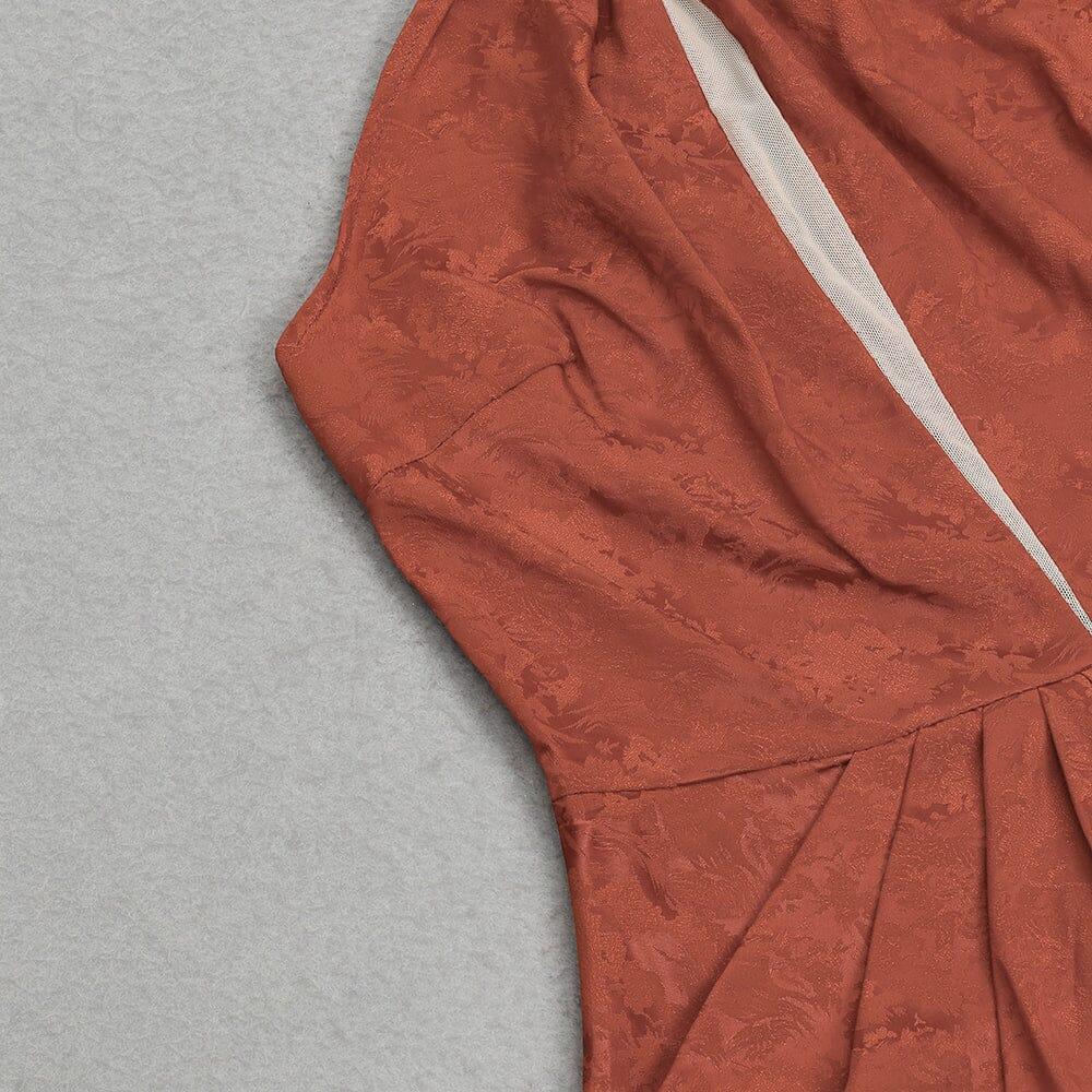 AIIZIE SLEEVELESS HALTERNECK BACKLESS PLEATED SLIT MINI DRESS - product image