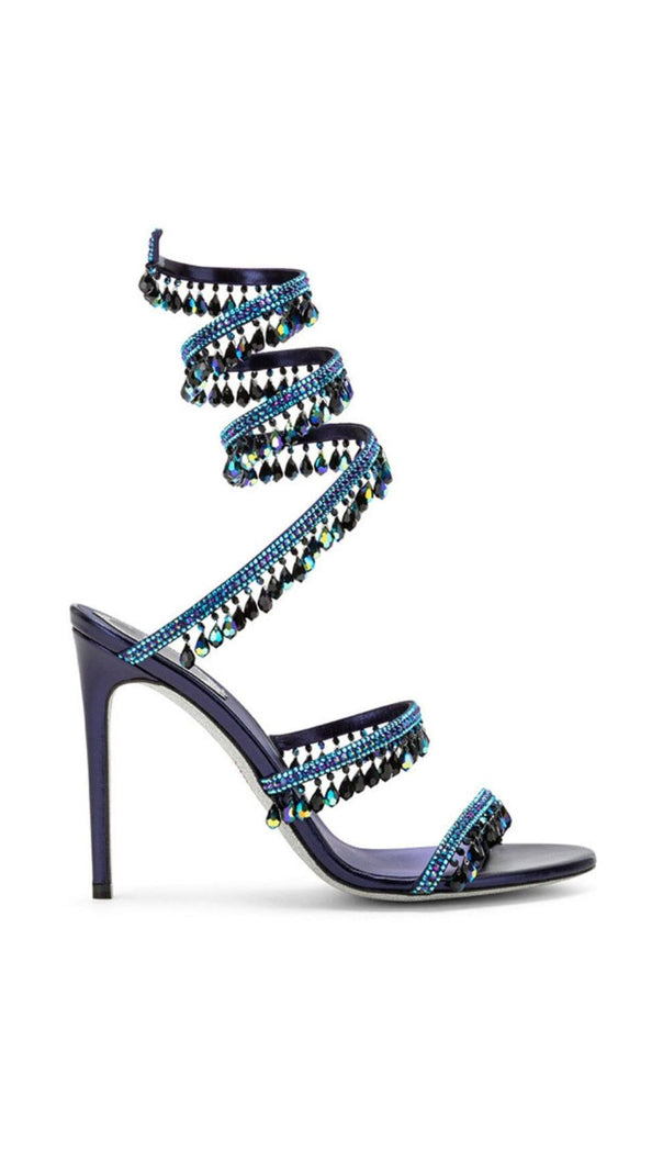 AIIZIE SNAKE RHINESTONE SANDALS IN BLUE - product image