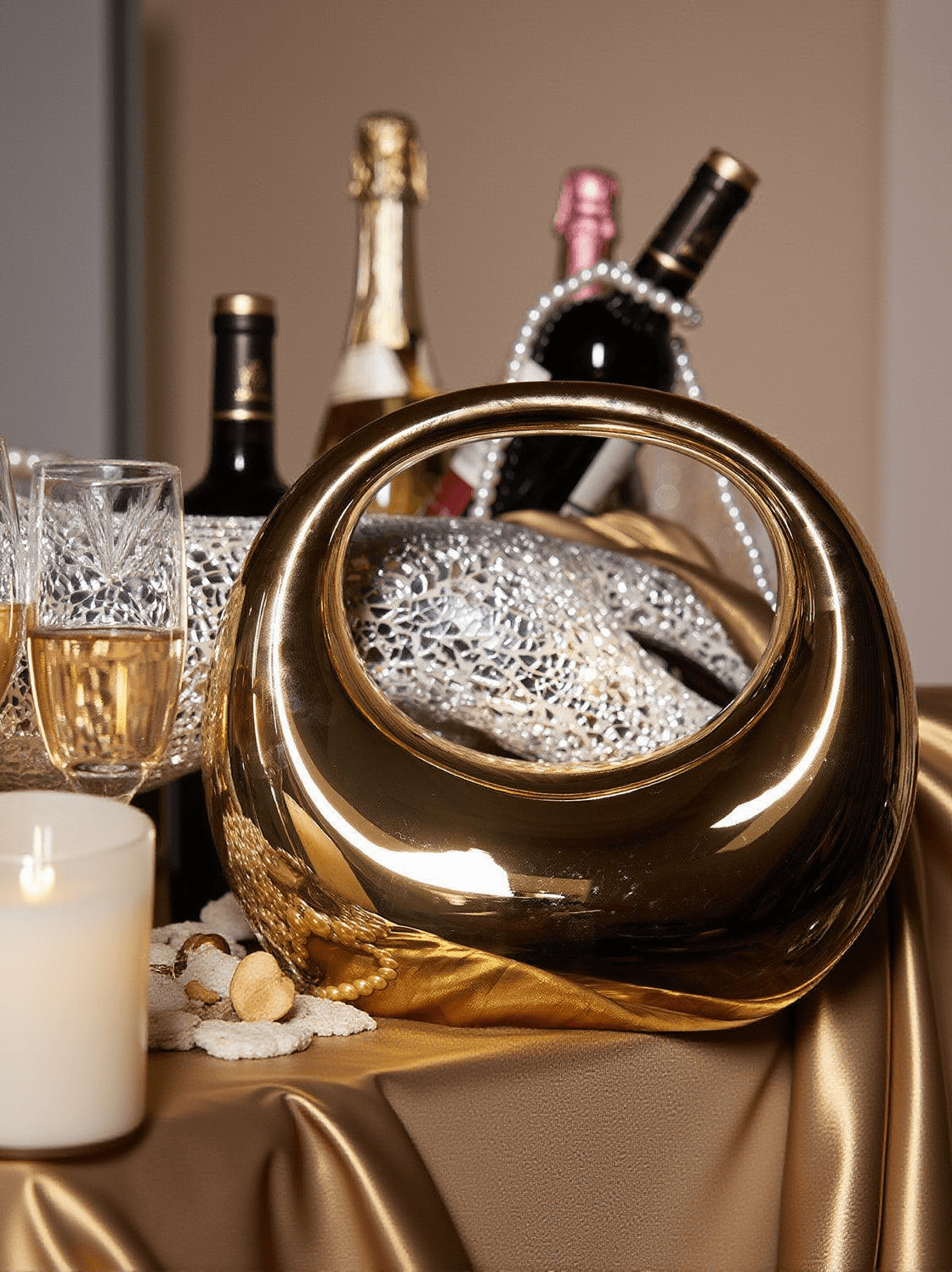 ASHER ACRYLIC BAG IN GOLD