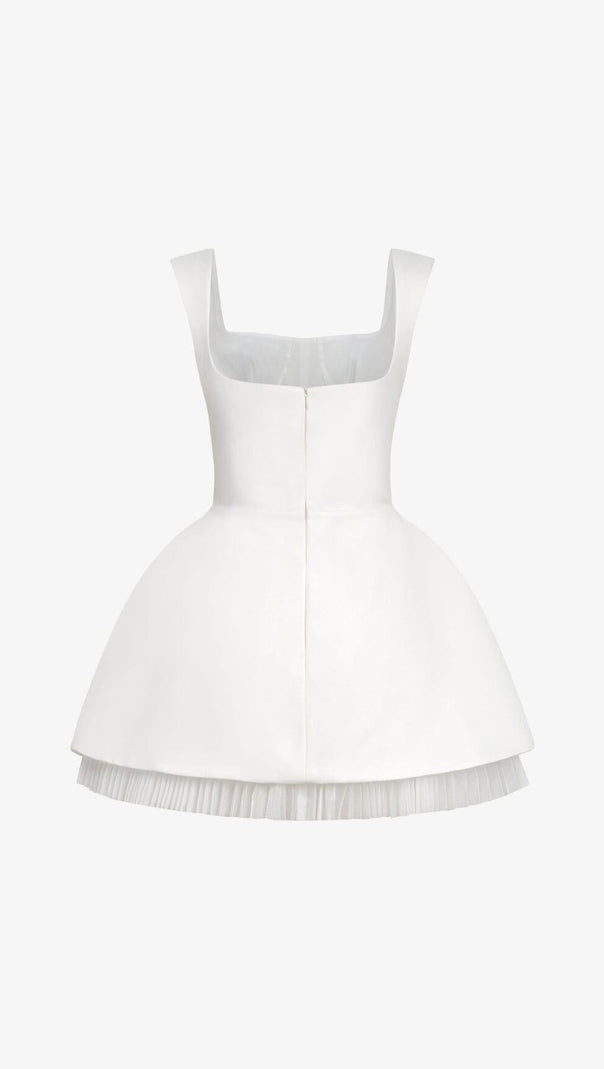AIIZIE SQUARE NECK MINI DRESS IN WHITE - product image
