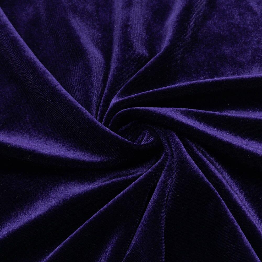 AIIZIE SQUARE NECK PURPLE HERRINGBONE VELVET TIGHT MIDI DRESS - product image
