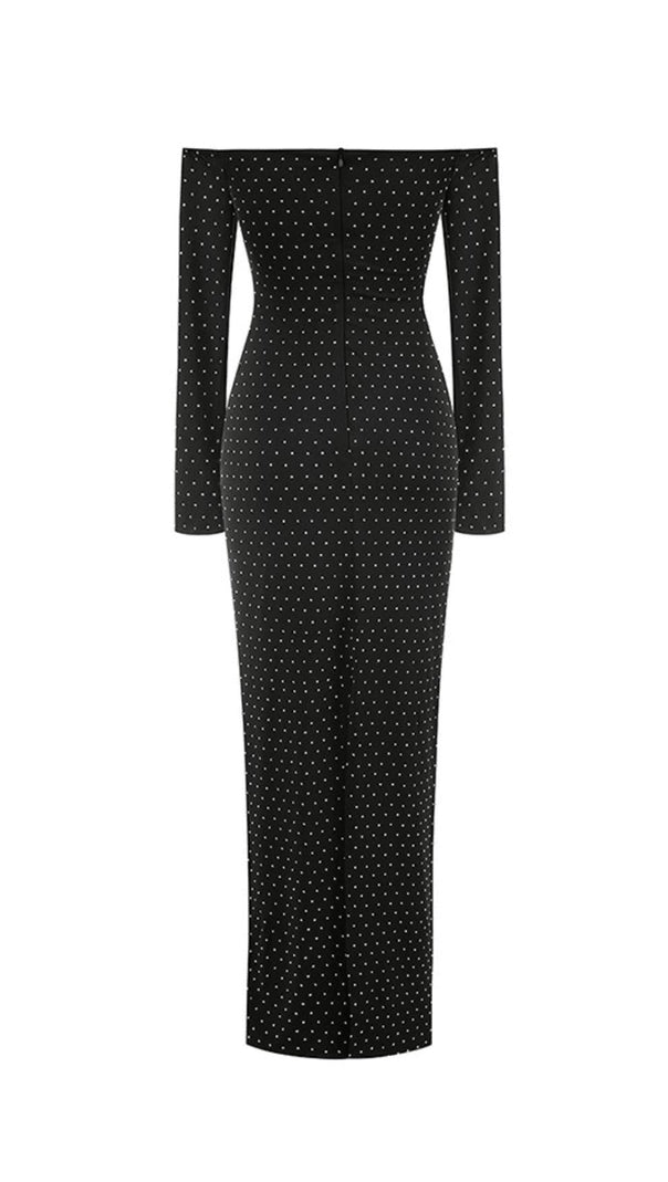 AIIZIE STRAPLESS BRIGHT DIAMOND HOLLOW SLIM MAXI DRESS - product image