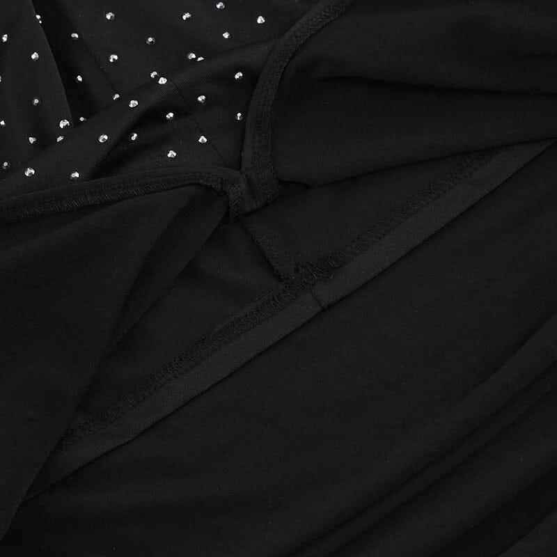 STRAPLESS BRIGHT DIAMOND HOLLOW SLIM MAXI DRESS