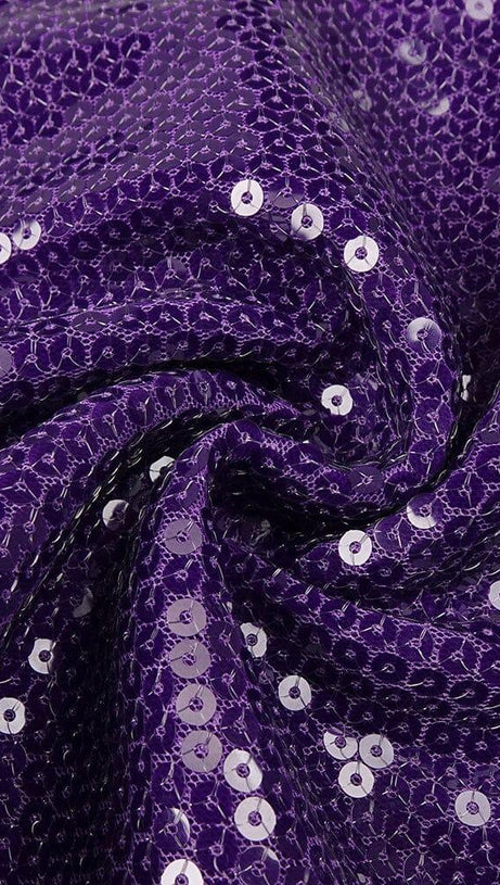 ORANGE FEATHER TUBE TOP & PURPLE SEQUINED TROUSERS TWO-PIECE SUIT