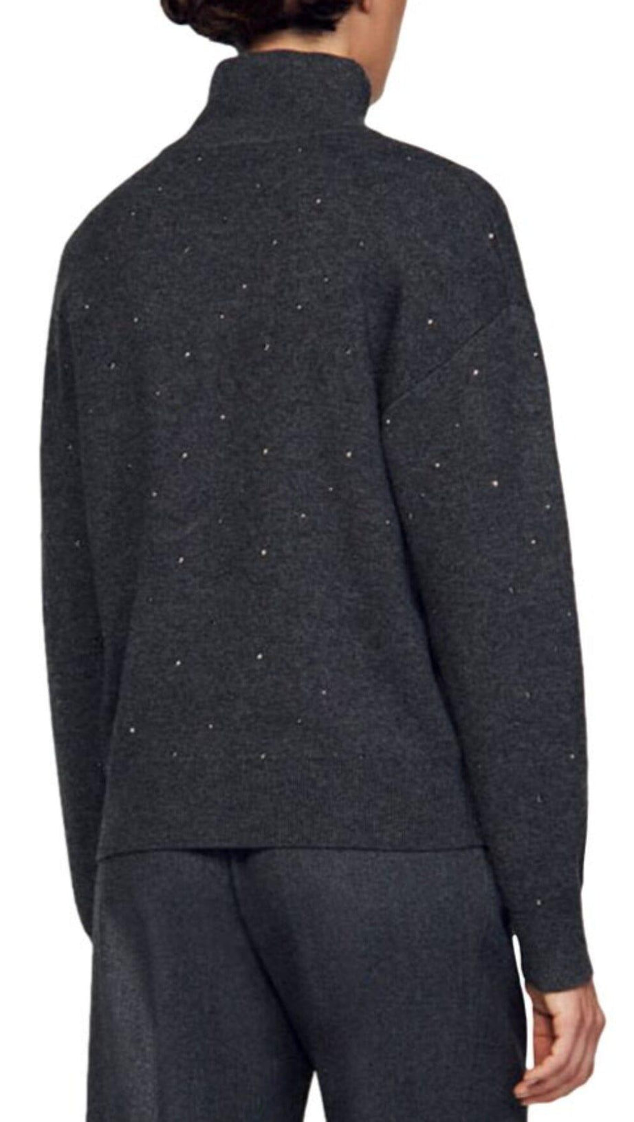 MAGLIONE OSY CON STRASS E ZIP A UN QUARTO 
