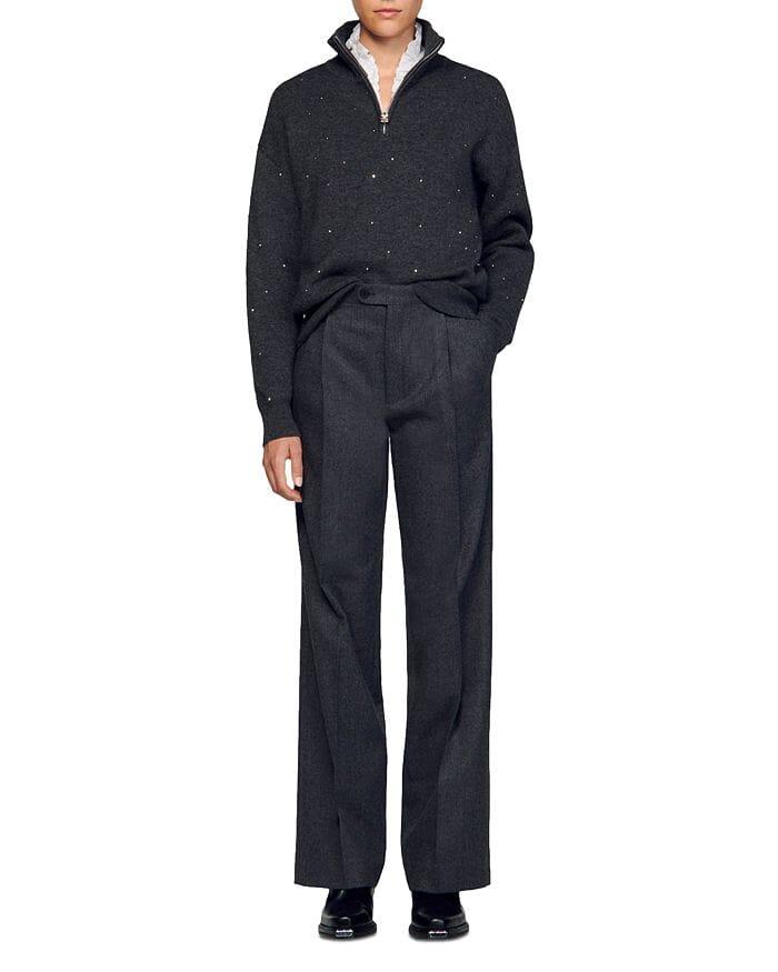 AIIZIE OSY RHINESTONE QUARTER ZIP SWEATER - product image