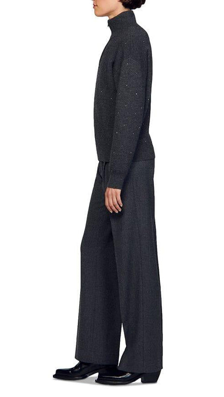 MAGLIONE OSY CON STRASS E ZIP A UN QUARTO 