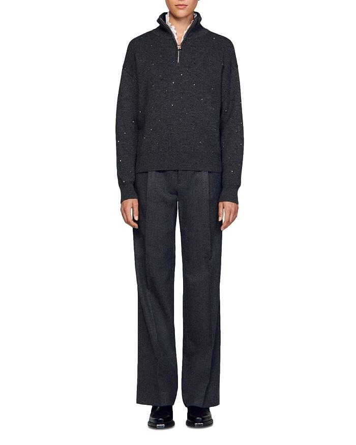 AIIZIE OSY RHINESTONE QUARTER ZIP SWEATER - product image