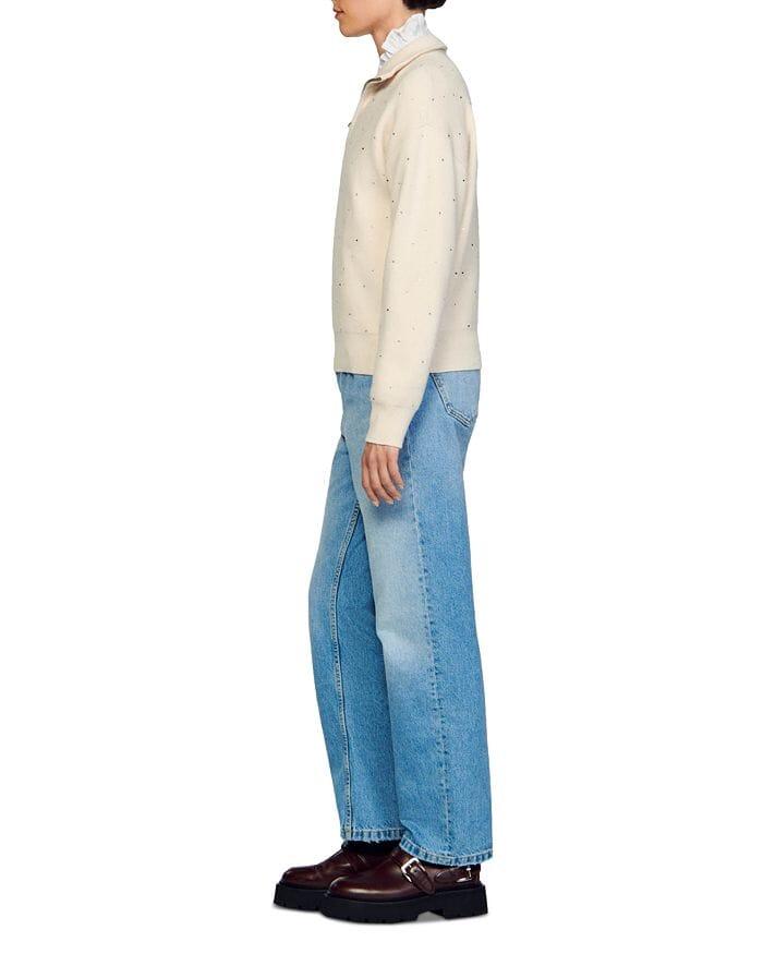 AIIZIE OSY RHINESTONE QUARTER ZIP SWEATER - product image