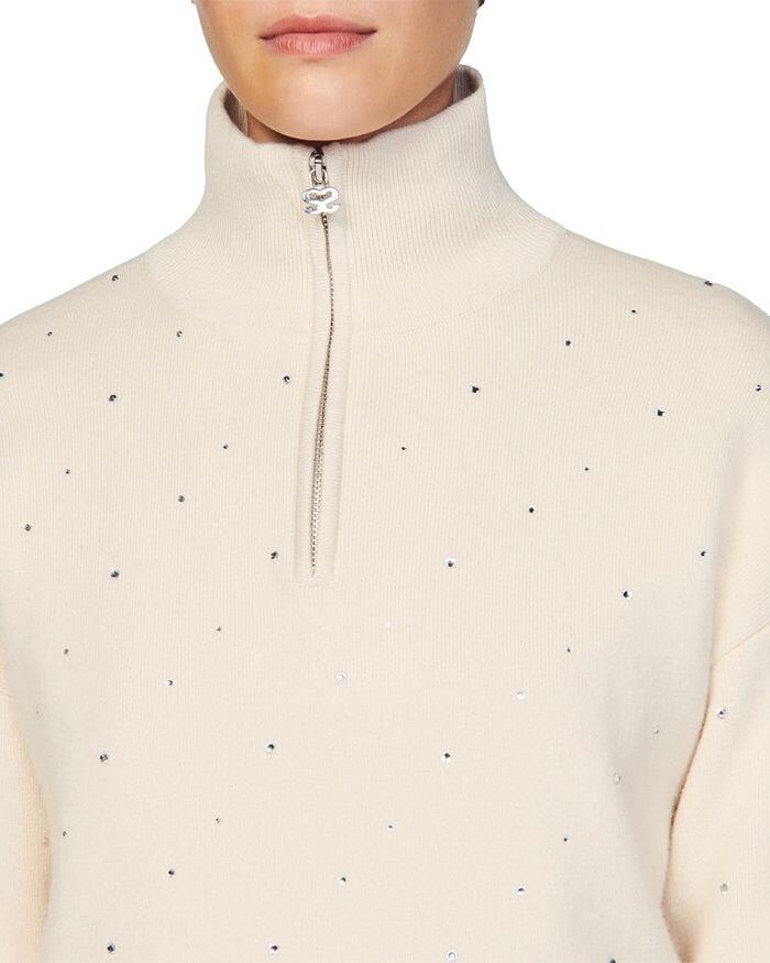 AIIZIE OSY RHINESTONE QUARTER ZIP SWEATER - product image