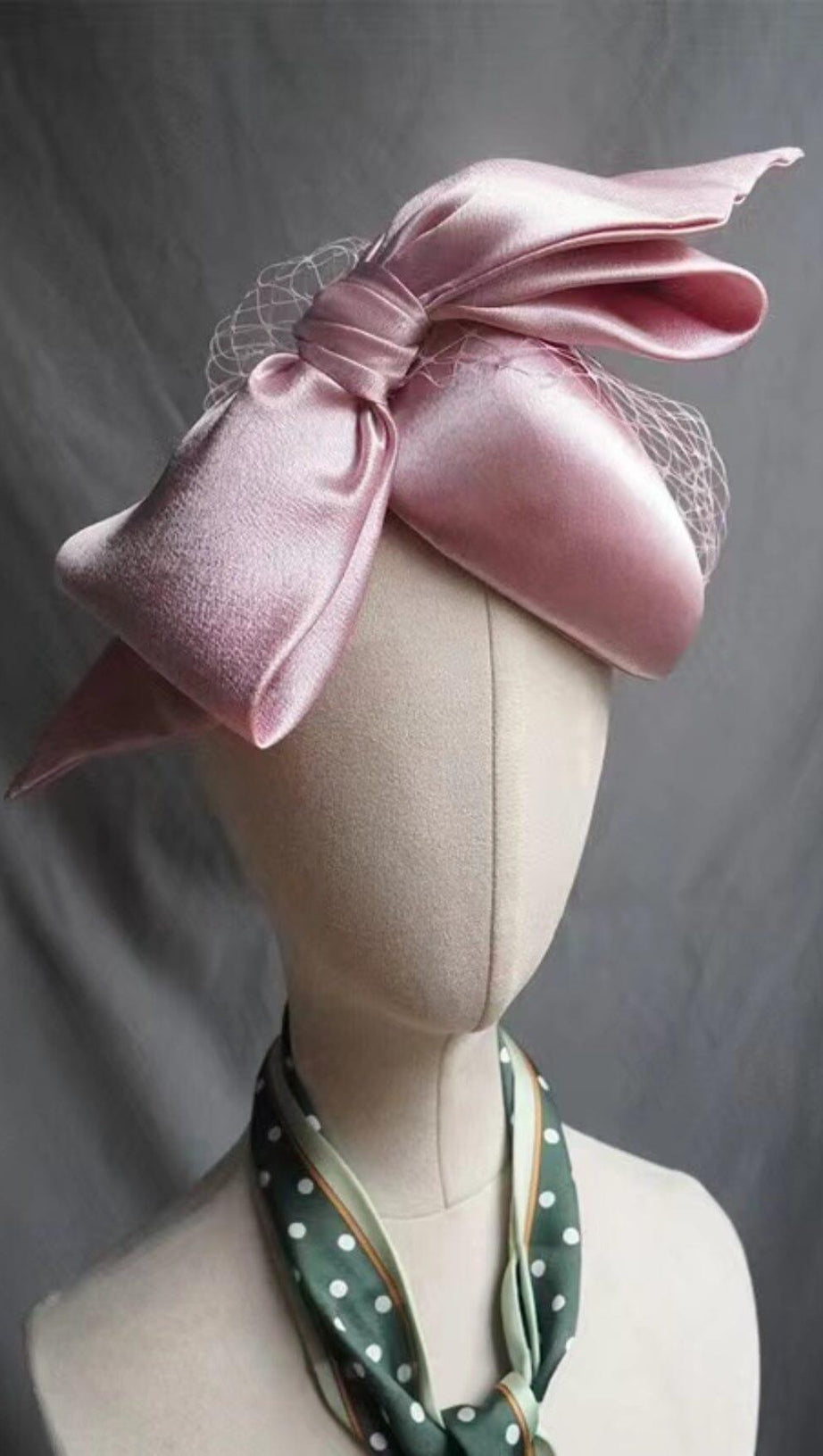Rosa Satin-Schleier-Fascinator 