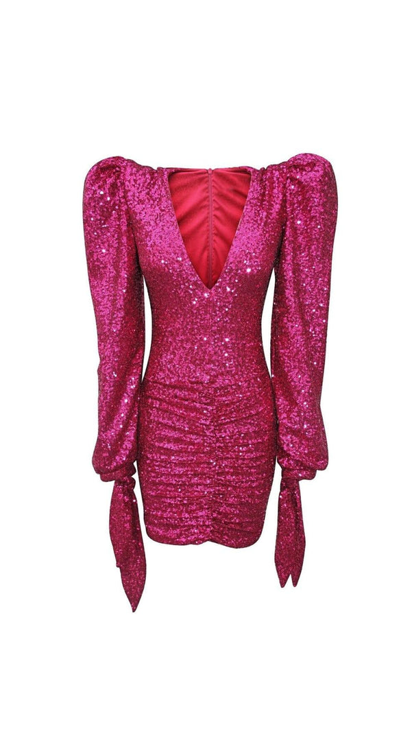 AIIZIE PINK SEQUIN MINI DRESS - product image